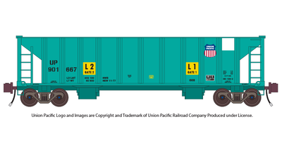 Union Pacific Stenciled 41ft Ballast Hopper Decals