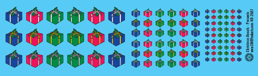 N Scale - Christmas - Presents Decals