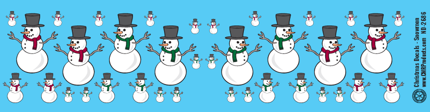N Scale - Christmas - Snowmen Decals