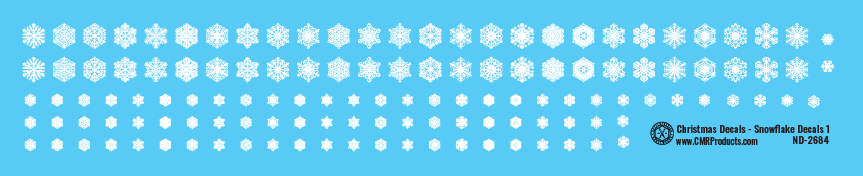 N Scale - Christmas - Snowflake Decals 1