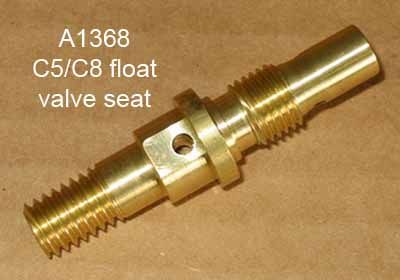 Carburetor Parts - C5/C8 Float Valve Seat (A-1368)