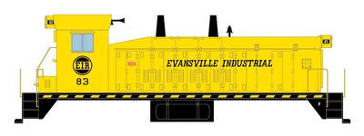 Evansville Industrial Railroad Locomotive Black Decals