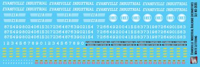 N Scale - Evansville Industrial Railroad Locomotive White Decals