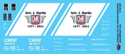 N Scale - AJH Memorial ACF 2 Bay Centerflow Covered Hopper Decals