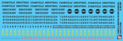 N Scale - Evansville Industrial Railroad Locomotive Black Decals
