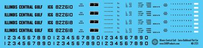 Illinois Central Gulf Seico Bulkhead Flatcar Decals