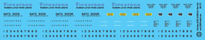 Firestone 10,000 Gal Beer Can Tank Car Decals