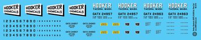 N Scale - Hooker Chemicals - GATX 10,000 Gal Beer Can Tank Car Decals