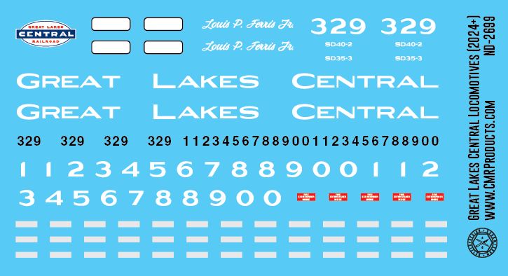 Great Lakes Central Locomotives 2024+ Decals