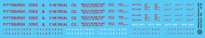 N Scale - Pittsburgh Coke &amp; Chemical 3 Dome Tank Car Decals