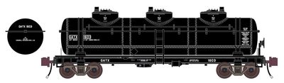 General American (GATX) Black 3 Dome Tank Car Decals