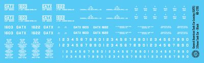 General American (GATX) Black 3 Dome Tank Car Decals