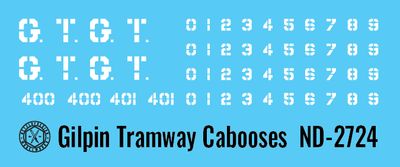 N Scale - Gilpin Tramway Caboose Decals