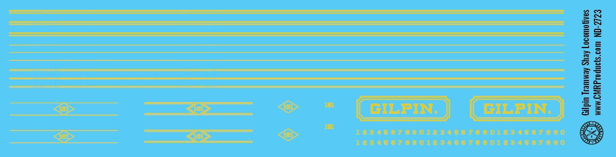 N Scale - Gilpin Tramway Shay Locomotive Decals