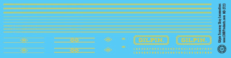 Gilpin Tramway Shay Locomotive Decals