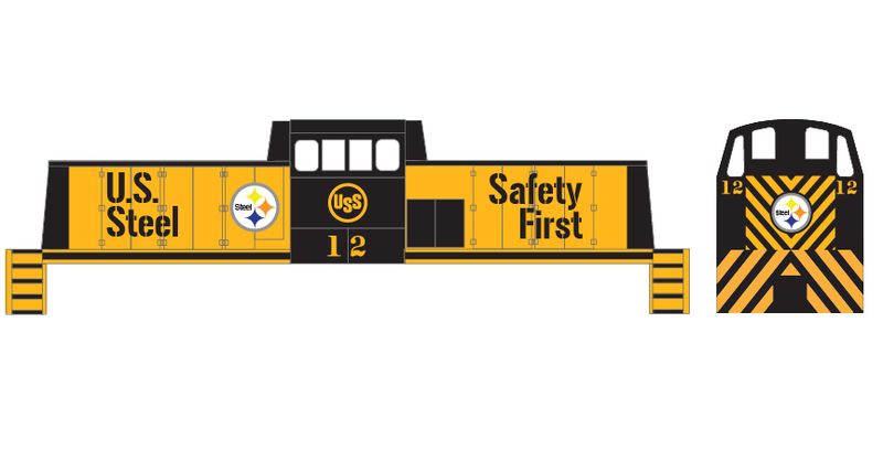 US Steel SL85 Locomotive Yellow &amp; Black Locomotive Decals