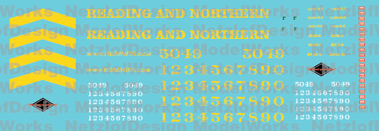 HO Scale - Reading & Northern Locomotives SD50 Decal Set