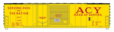 Akron Canton &amp; Youngstown 50ft Box Car Decals - Yellow &amp; Red
