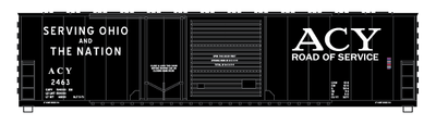 Akron Canton &amp; Youngstown 50ft Box Car Decals - Black &amp; White