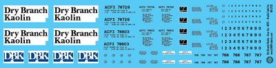 N Scale - Dry Branch Kaolin - Gray Car - ACFX - Kaolin Tank Car Decals