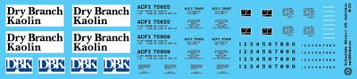 N Scale - Dry Branch Kaolin - White Car v2 - ACFX - Kaolin Tank Car Decals
