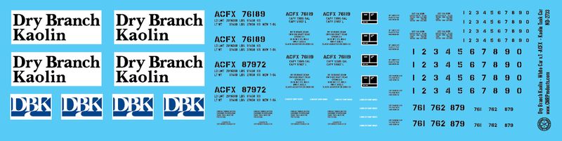 Dry Branch Kaolin - White Car v1 - ACFX - Kaolin Tank Car Decals