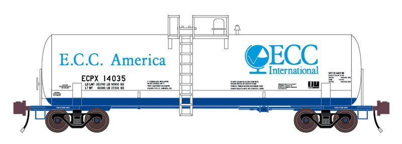 ECC International - 14,000 Gallon - ECPX - Kaolin Tank Car Decals