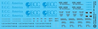 N Scale - ECC International - 14,000 Gallon v2 - ECPX - Kaolin Tank Car Decals