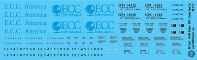N Scale - ECC International - 14,000 Gallon - ECPX - Kaolin Tank Car Decals