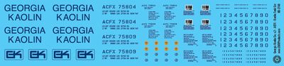 HO Scale - Georgia Kaolin Company v2 - ACFX - Kaolin Tank Car Decals