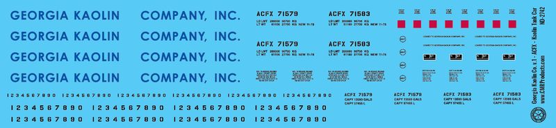 Georgia Kaolin Company v1 - ACFX - Kaolin Tank Car Decals