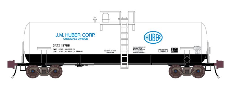 J.M. Huber Corp - GATX - Kaolin Tank Car Decals