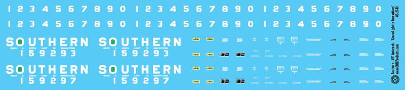Southern Railway Bi-Level Autorack Decals