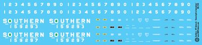 N Scale - Southern Railway Bi-Level Autorack Decals