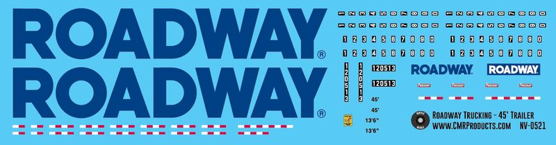 Roadway Trucking 45ft Semi-Trailer Large Logo Decals