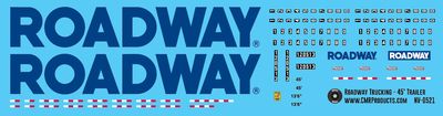 Roadway Trucking 45ft Semi-Trailer Large Logo Decals
