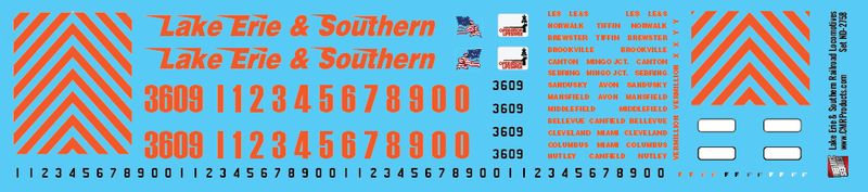 Lake Erie &amp; Southern Locomotive Decals