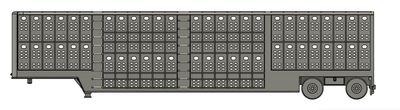 N Scale - Livestock Trailer Split Axle w/ Toolbox (Qty 2)