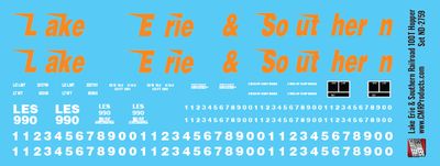 Lake Erie &amp; Southern 100T Hoppers Decals