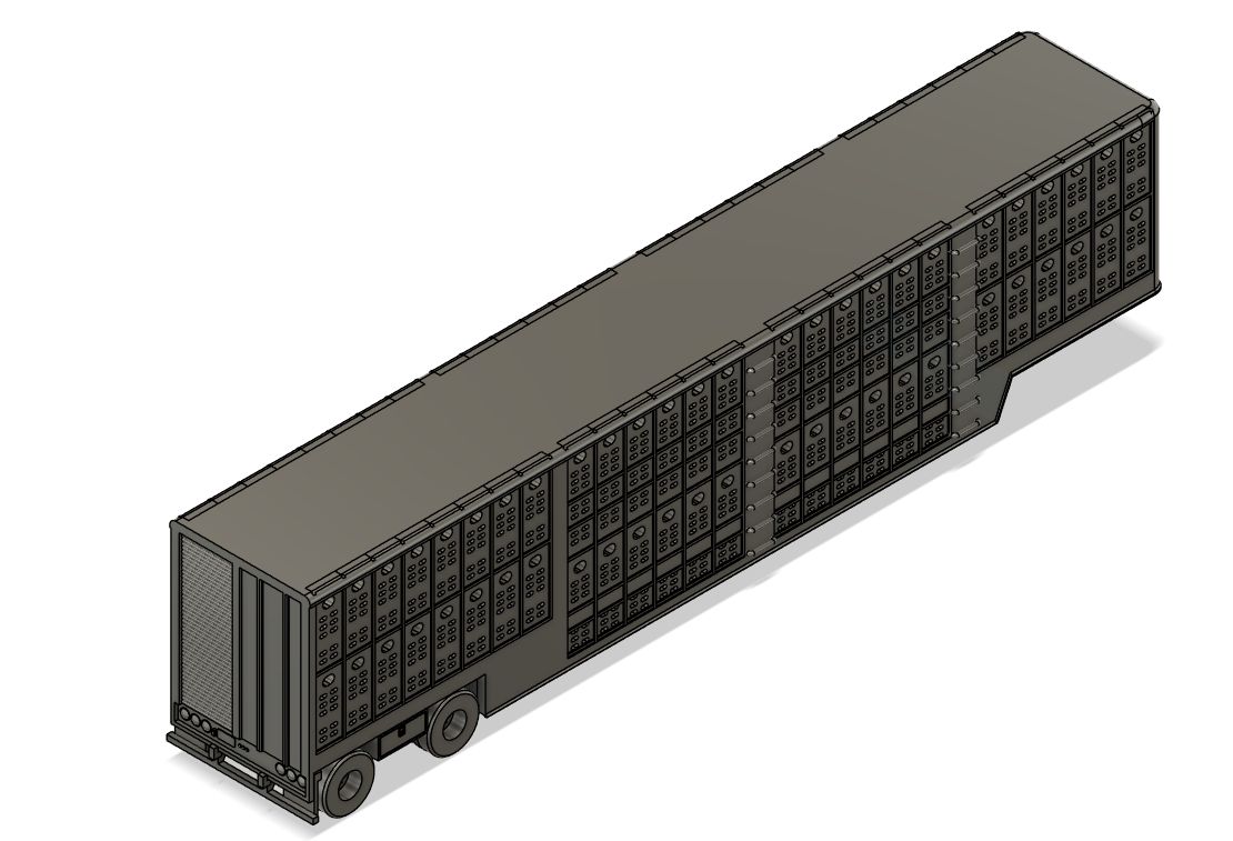 N Scale - Livestock Trailer Split Axle w/ Toolbox (Qty 2)