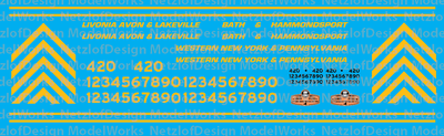 N Scale - Livonia Avon &amp; Lakeville Family of Railroads Locomotive Decals
