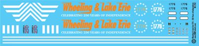 N Scale - Wheeling &amp; Lake Erie #1776 - 250 Years of Independence Decals