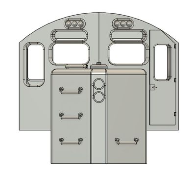 Locomotive Train Parts - EMD CN GP9RM Chop Nose Cab V2