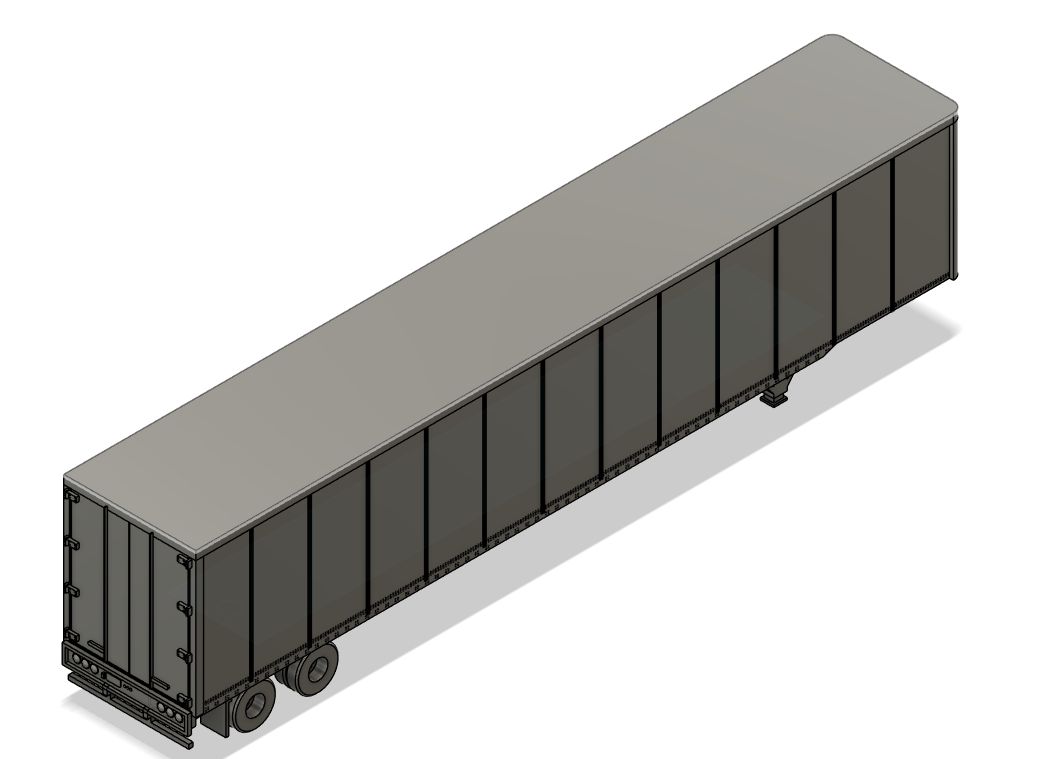 N Scale - Trailer 53ft Dry Van Rib Side (Qty 2)