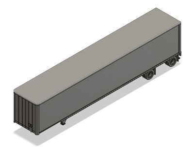 N Scale - Trailer 53ft Dry Van Smooth Side Split Axle (Qty 2)