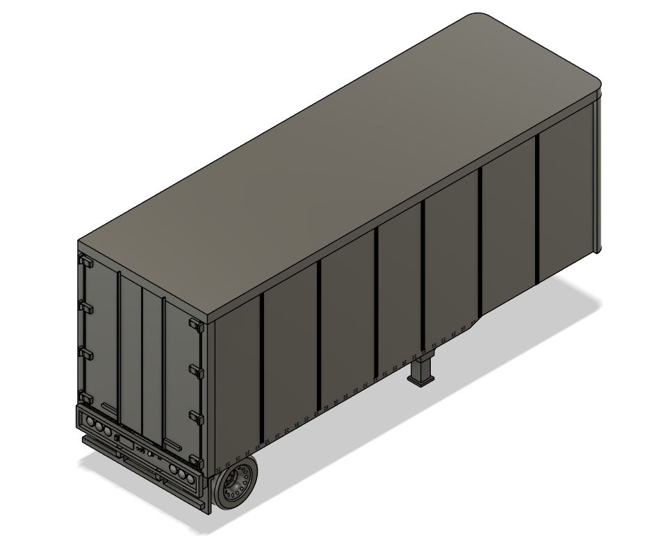N Scale -  28ft Pup Trailer Ribbed (Qty 2)