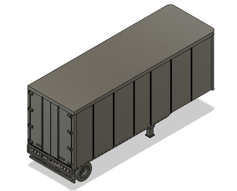 N Scale -  28ft Pup Trailer Ribbed (Qty 2)