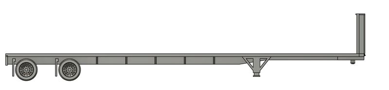 N Scale - Flat Deck Trailer (Qty 2)