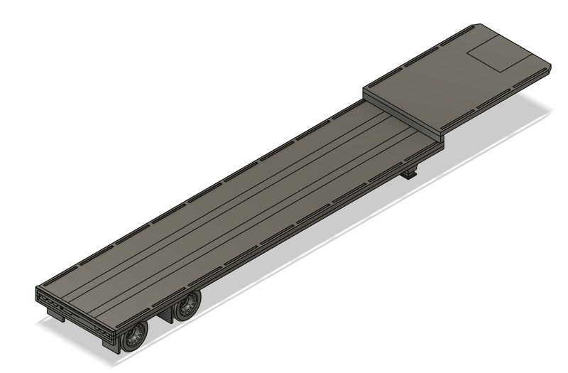 N Scale - Step Deck Trailer Low (Qty 2)