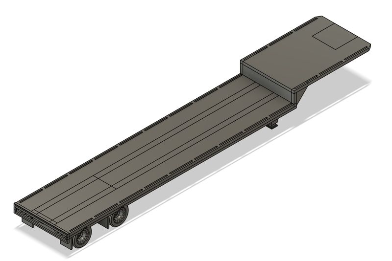 N Scale - Step Deck Trailer High (Qty 2)